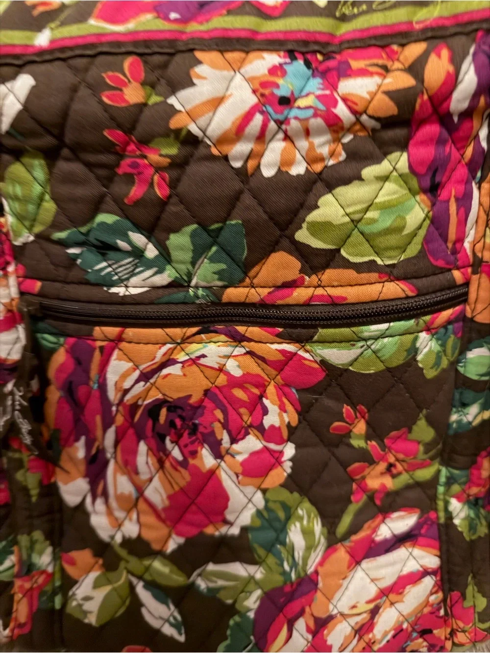 Rare Retired Vera Bradley “English Rose” Quilted Classic Toggle Tote